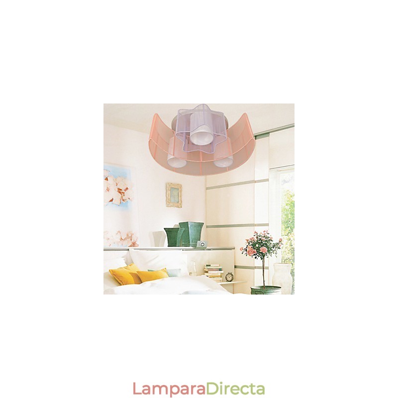Dibujo de línea romántica Estrellas La luna absorbe la luz de la cúpula Lámpara