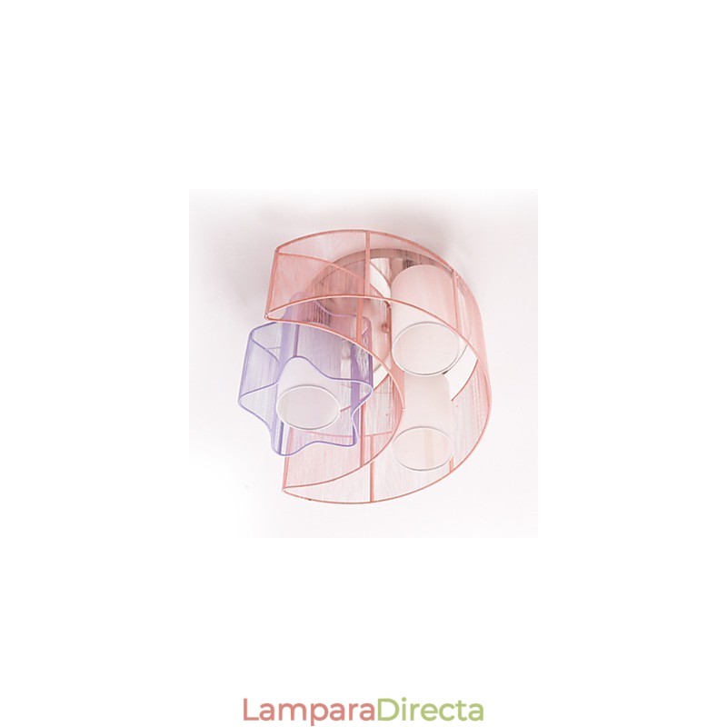 Dibujo de línea romántica Estrellas La luna absorbe la luz de la cúpula Lámpara