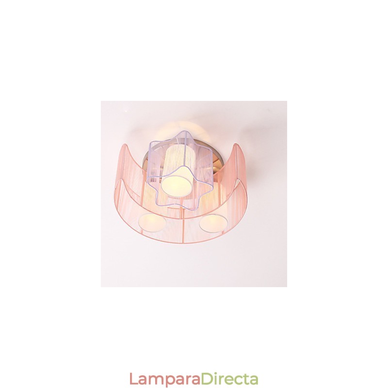 Dibujo de línea romántica Estrellas La luna absorbe la luz de la cúpula Lámpara