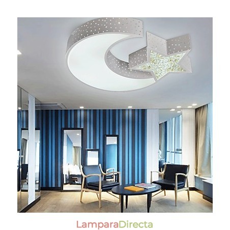 Lámpara empotrada moderna de metal con diseño de estrellas y lunas Lámpara empotrada moderna de metal con diseño de estrellas y lunas