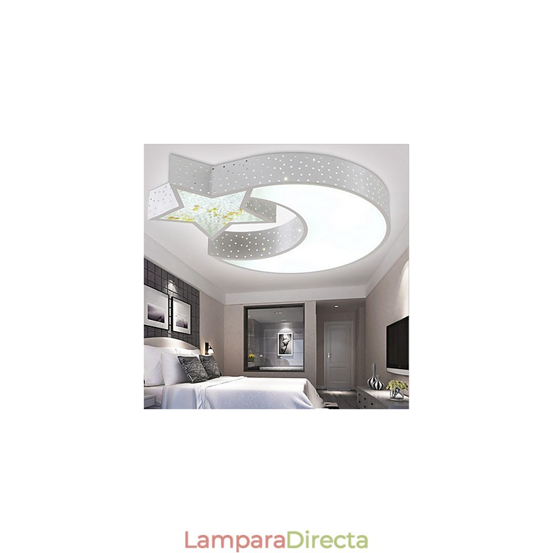 Lámpara empotrada moderna de metal con diseño de estrellas y lunas
