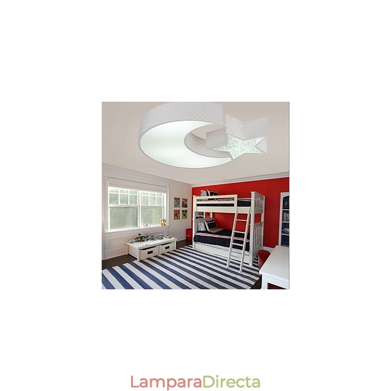 Lámpara empotrada moderna de metal con diseño de estrellas y lunas