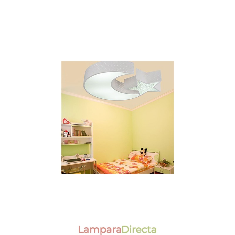 Lámpara empotrada moderna de metal con diseño de estrellas y lunas