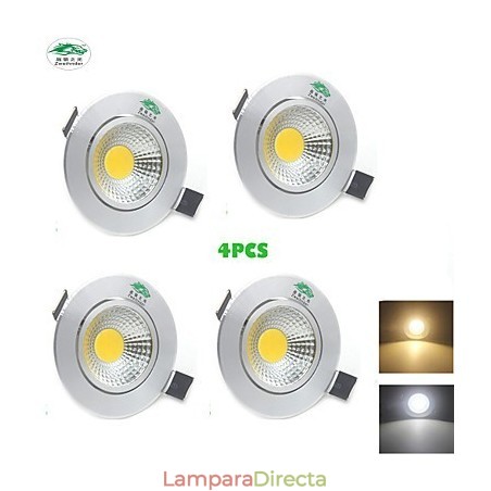 Lámpara de techo COB de 3 W y 300 lm, luz blanca cálida, 4 unidades Lámpara de techo COB de 3 W y 300 lm, luz blanca cálida, 4 unidades
