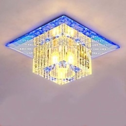 Mini lámpara de techo de cristal SMD de 3 W, creativa, con tubo de luz, luz de cúpula cuadrada de colores.