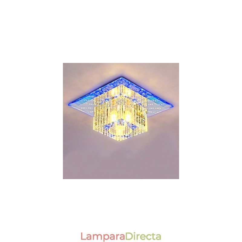 Mini lámpara de techo de cristal SMD de 3 W, creativa, con tubo de luz, luz de cúpula cuadrada de colores.