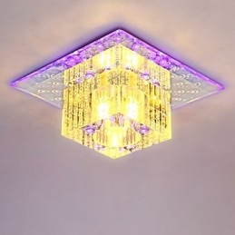 Mini lámpara de techo de cristal SMD de 3 W, creativa, con tubo de luz, luz de cúpula cuadrada de colores.