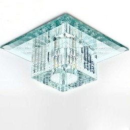 Mini lámpara de techo de cristal SMD de 3 W, creativa, con tubo de luz, luz de cúpula cuadrada de colores.