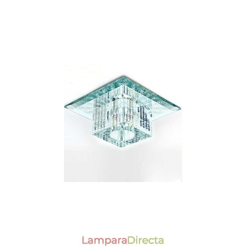Mini lámpara de techo de cristal SMD de 3 W, creativa, con tubo de luz, luz de cúpula cuadrada de colores.
