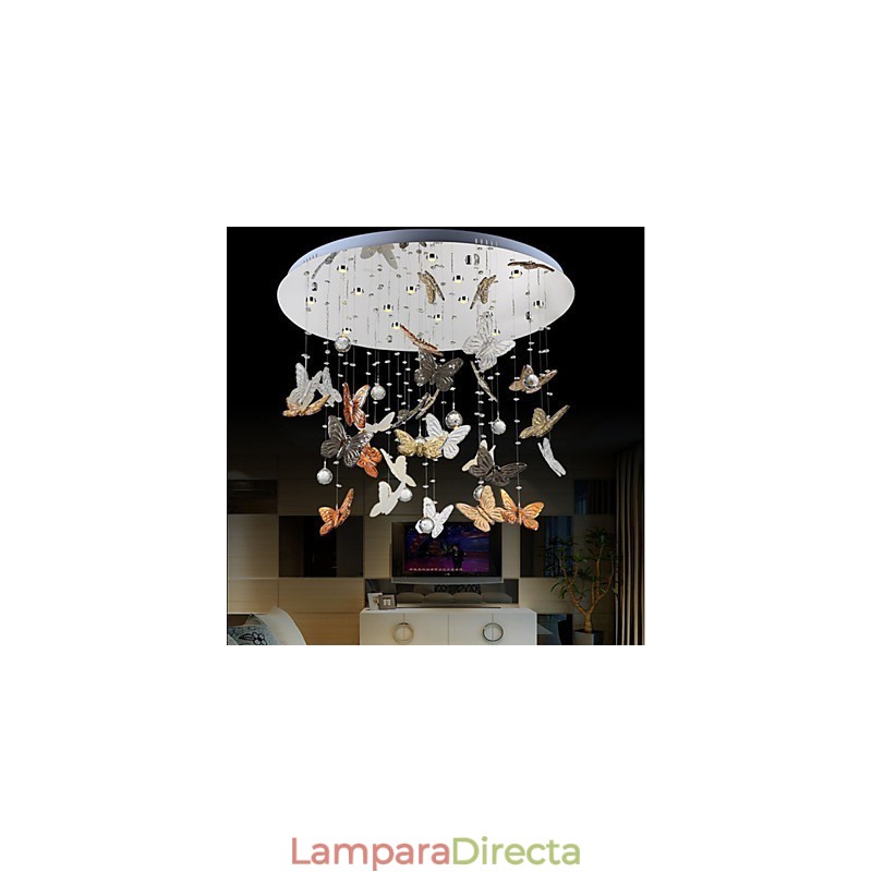 Lámpara de cristal Lámpara de cristal circular de mariposa