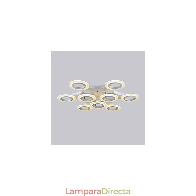 Lámpara colgante circular de color blanco cálido y muy vendida para centros comerciales.