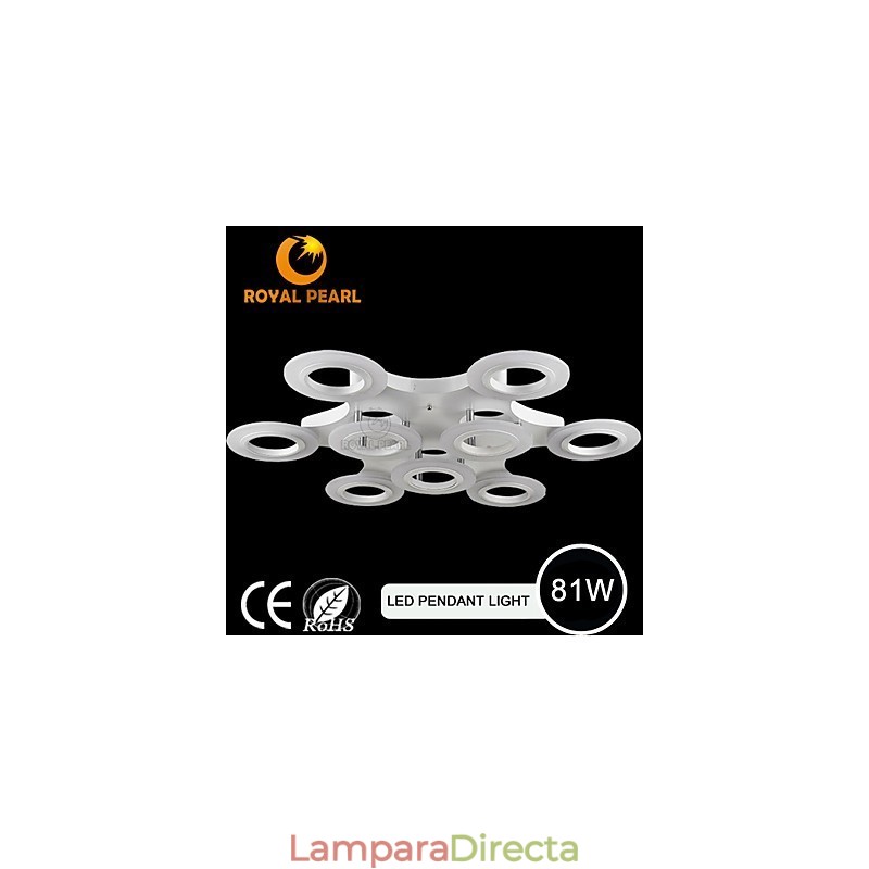 Lámpara colgante circular de color blanco cálido y muy vendida para centros comerciales.