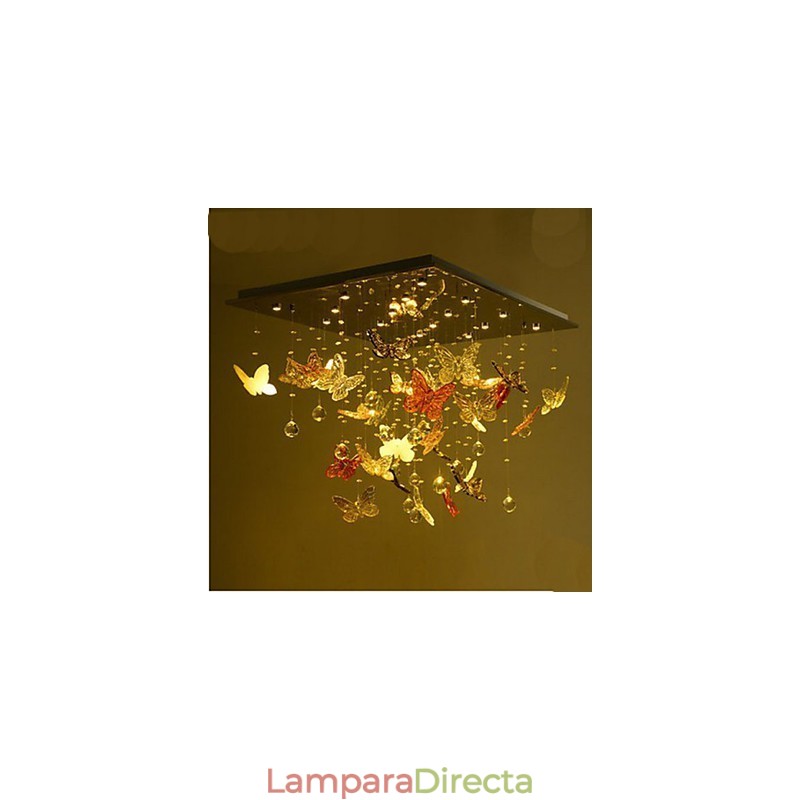 Lámpara de cristal Lámpara de cristal circular de mariposa