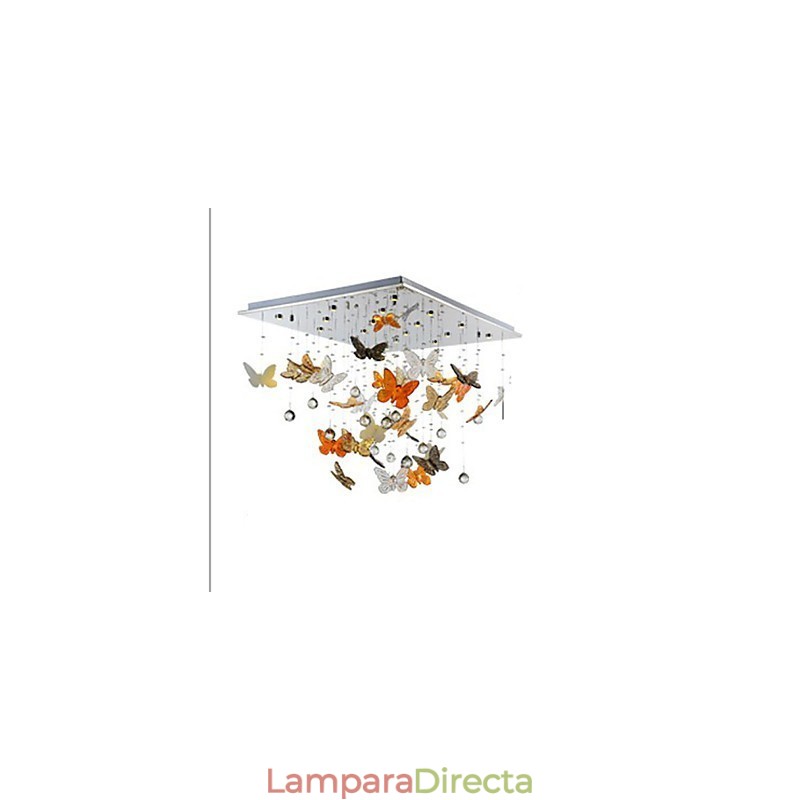 Lámpara de cristal Lámpara de cristal circular de mariposa