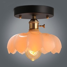 Lámpara de techo de cristal con iluminación retro empotrada
