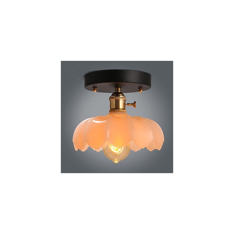Lámpara de techo de cristal con iluminación retro empotrada