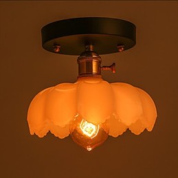 Lámpara de techo de cristal con iluminación retro empotrada
