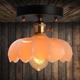 Lámpara de techo de cristal con iluminación retro empotrada