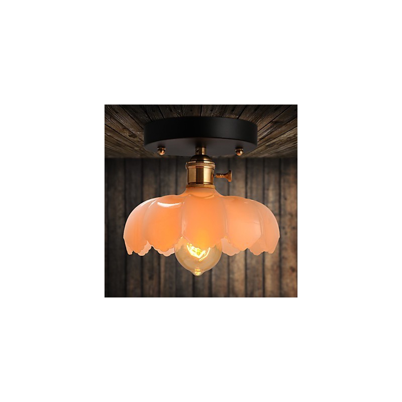 Lámpara de techo de cristal con iluminación retro empotrada