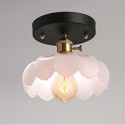 Lámpara de techo de cristal con iluminación retro empotrada