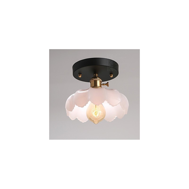 Lámpara de techo de cristal con iluminación retro empotrada