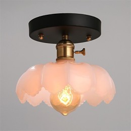 Lámpara de techo de cristal con iluminación retro empotrada
