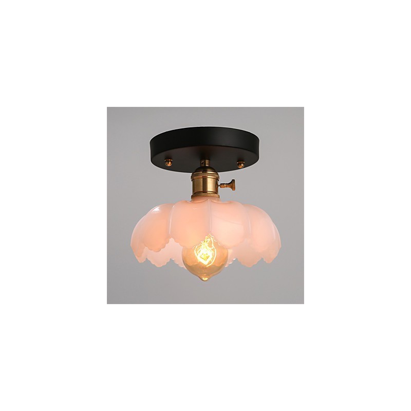 Lámpara de techo de cristal con iluminación retro empotrada