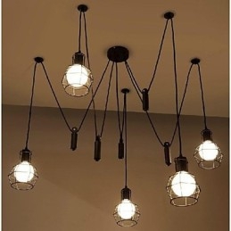 Lámpara colgante de metal con pintura estilo campestre, estilo retro, clásica, tradicional, para comedor