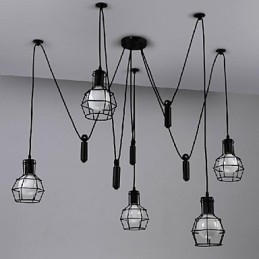 Lámpara colgante de metal con pintura estilo campestre, estilo retro, clásica, tradicional, para comedor