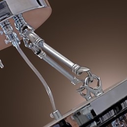 Lámpara de techo moderna de cristal con 5 luces y pantalla de tela negra