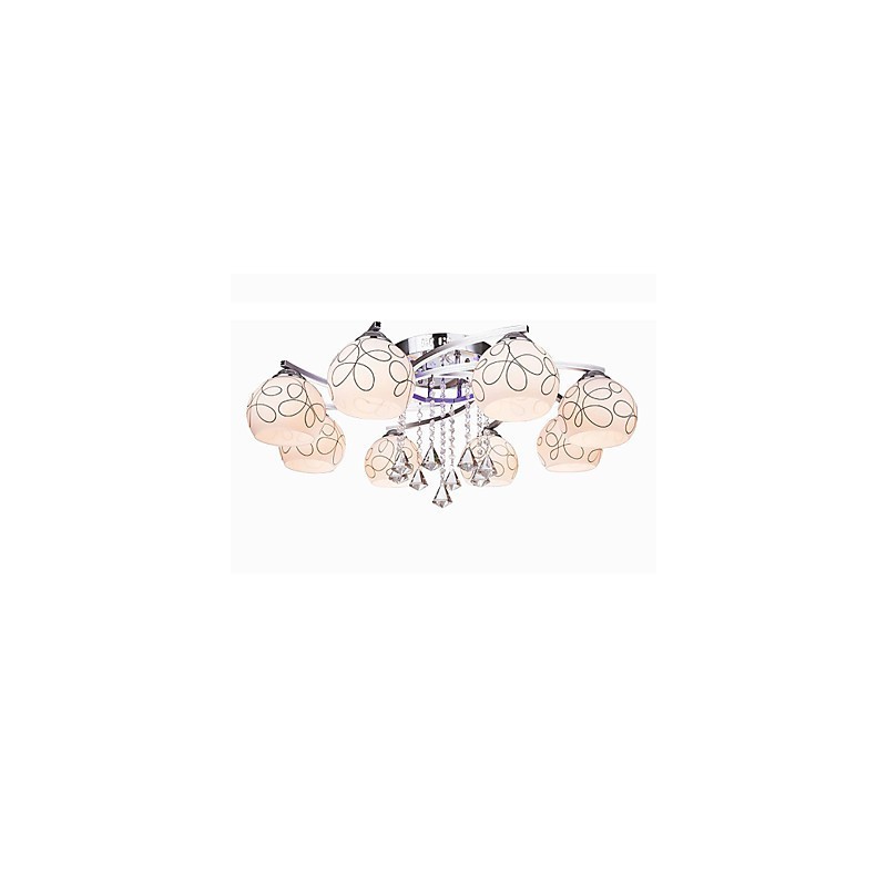 Lámpara de araña moderna de cristal Living de 8 luces