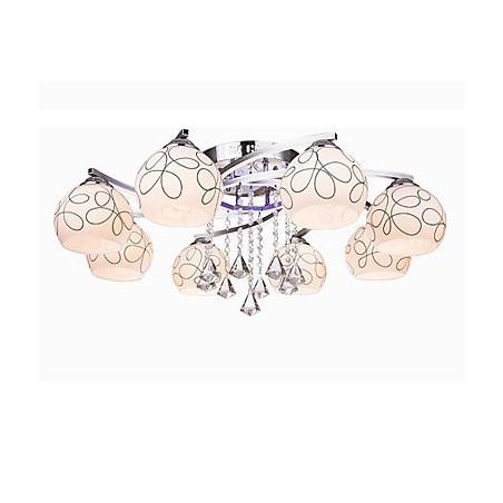 Lámpara de araña moderna de cristal Living de 8 luces Lámpara de araña moderna de cristal Living de 8 luces