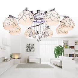 Lámpara de araña moderna de cristal Living de 8 luces