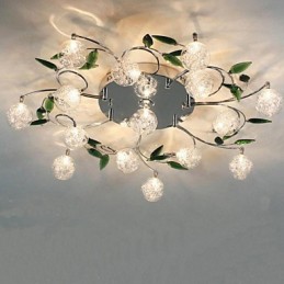 Lámpara de techo de cristal verde redonda Air Lights lámpara lámpara de hierro