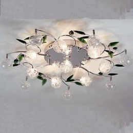 Lámpara de techo de cristal verde redonda Air Lights lámpara lámpara de hierro