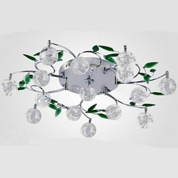 Lámpara de techo de cristal verde redonda Air Lights lámpara lámpara de hierro