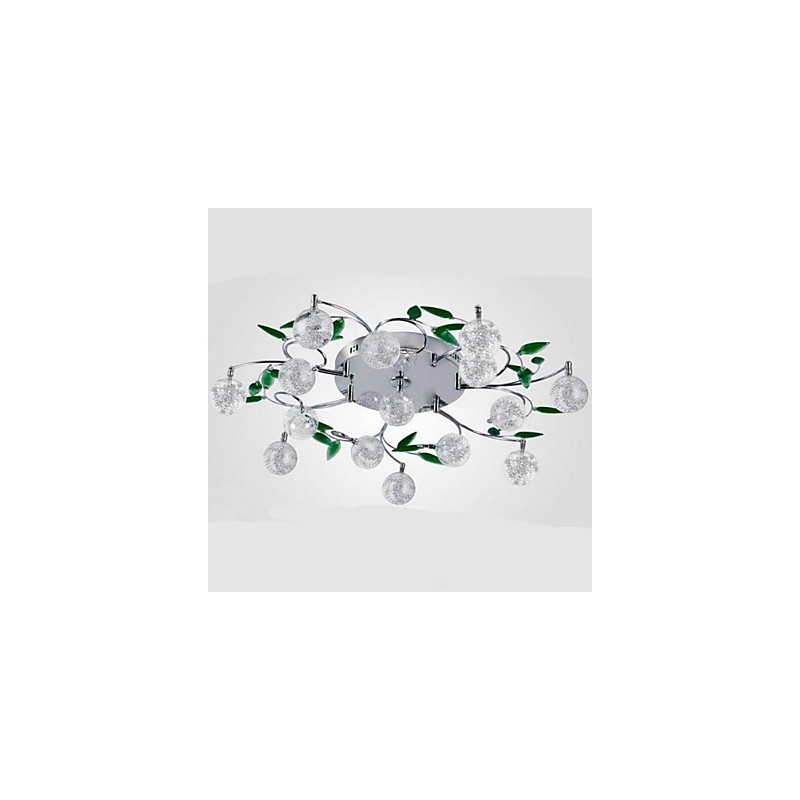Lámpara de techo de cristal verde redonda Air Lights lámpara lámpara de hierro