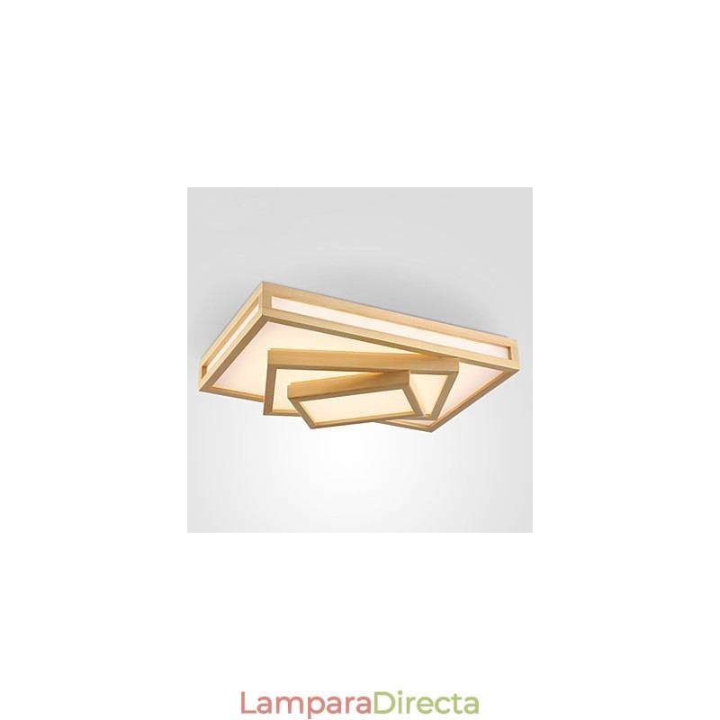 Cuadro moderno contemporáneo de estilo mini, de madera y bambú, montaje empotrado