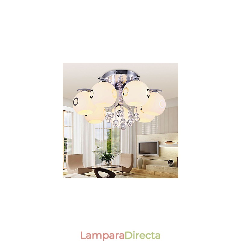 Lámpara de cristal moderna contemporánea de montaje al ras