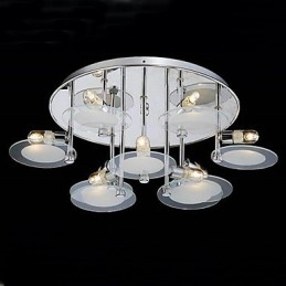 Lámpara empotrada moderna de acero inoxidable con 9 luces
