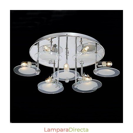 Lámpara empotrada moderna de acero inoxidable con 9 luces Lámpara empotrada moderna de acero inoxidable con 9 luces