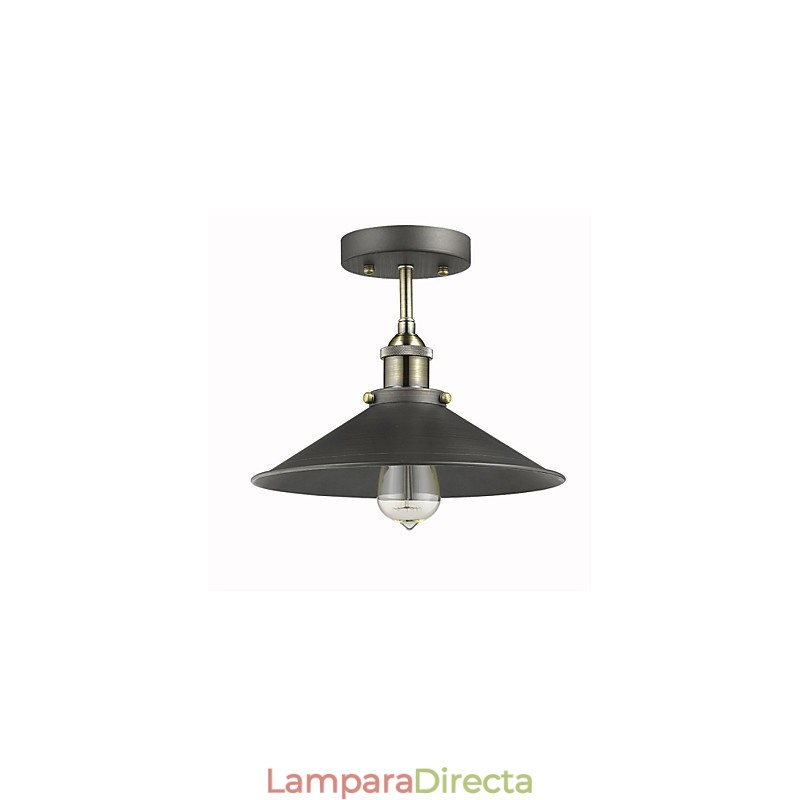 Lámpara de techo vintage mini Edison de 1 luz y montaje empotrado de metal