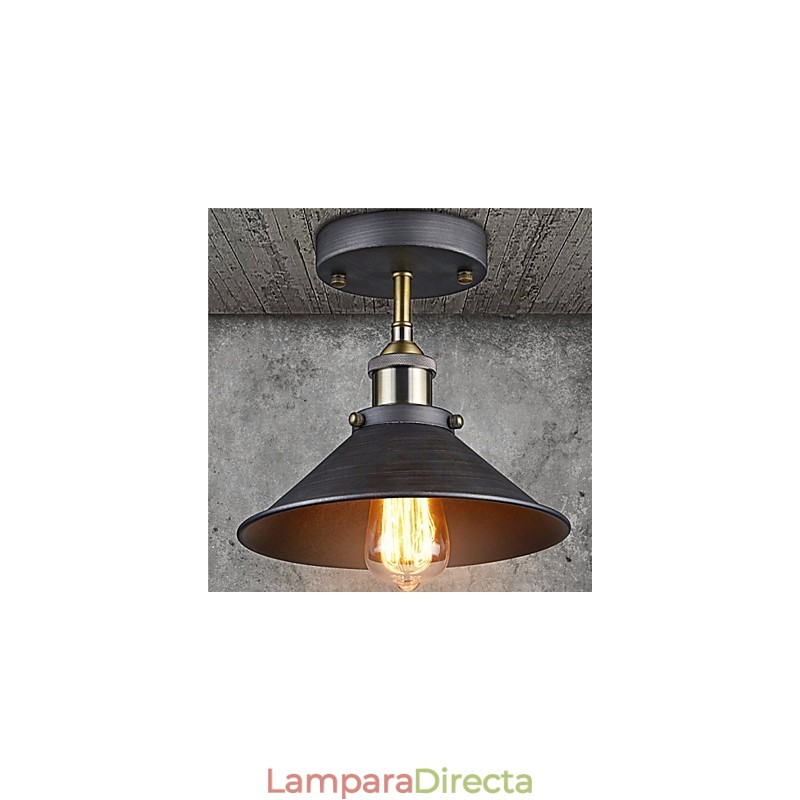 Lámpara de techo vintage mini Edison de 1 luz y montaje empotrado de metal
