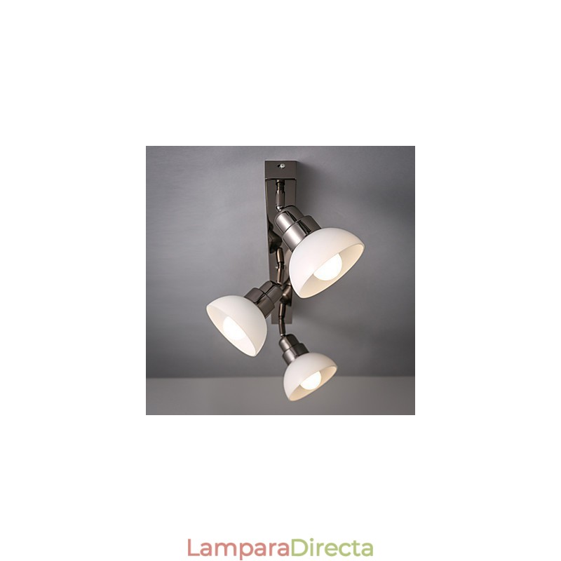 Lámpara de techo empotrada Trinal con marco de aluminio y vidrio blanco, moderna y a la moda.