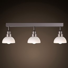 Lámpara de techo empotrada Trinal con marco de aluminio y vidrio blanco, moderna y a la moda.