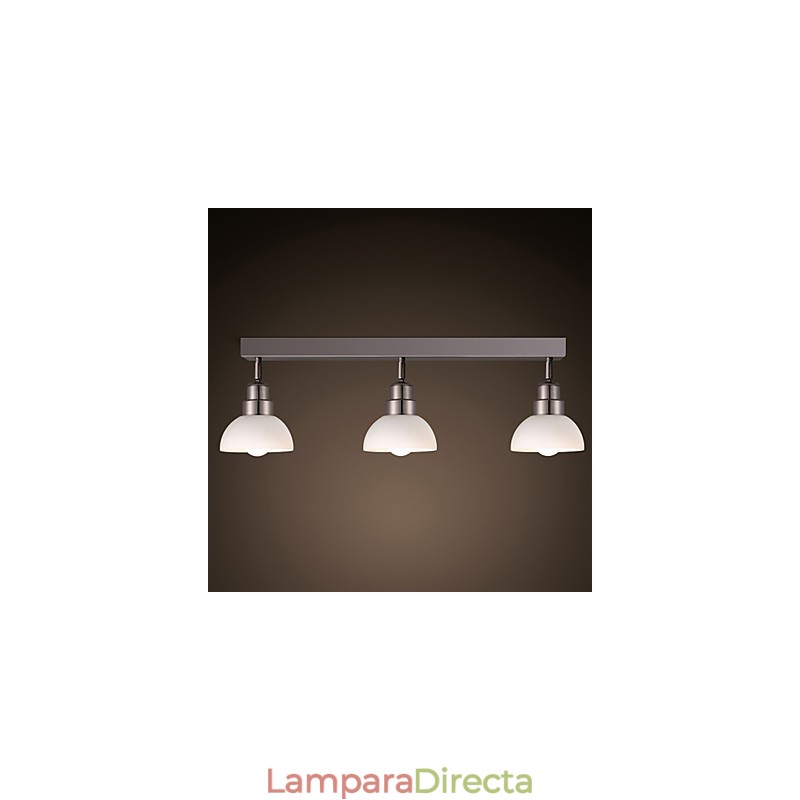 Lámpara de techo empotrada Trinal con marco de aluminio y vidrio blanco, moderna y a la moda.
