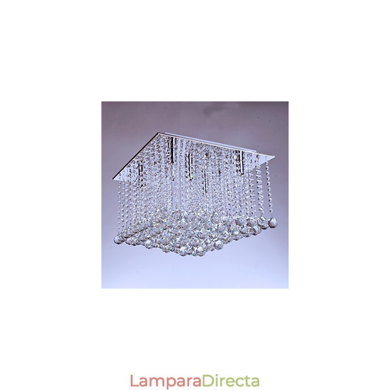 Lámpara de techo de cristal moderna y contemporánea de metal