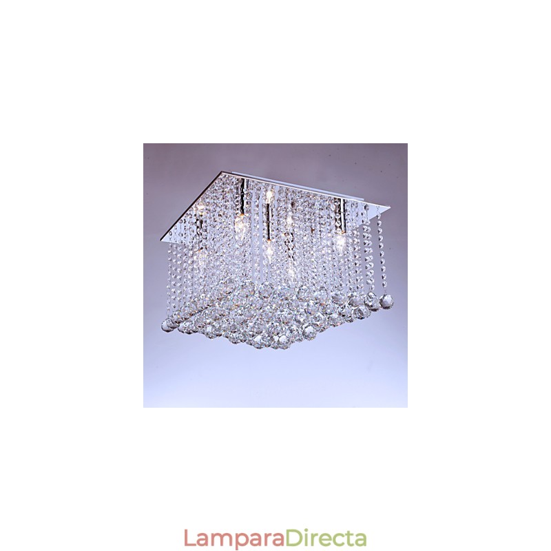 Lámpara de techo de cristal moderna y contemporánea de metal