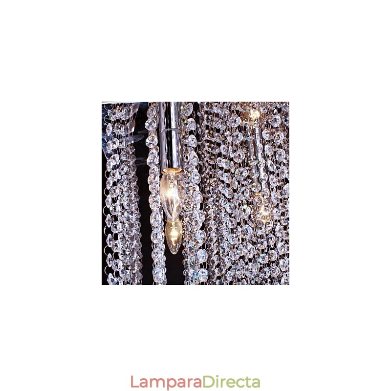 Lámpara de techo de cristal moderna y contemporánea de metal
