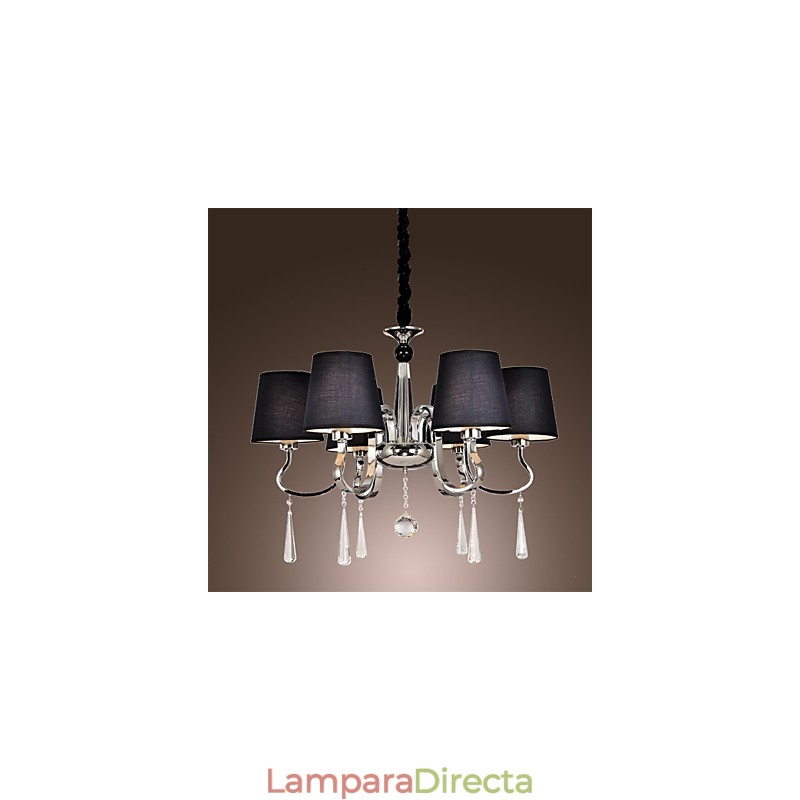 Lámpara de araña de metal cromado estilo cabaña rústica clásica contemporánea moderna para comedor